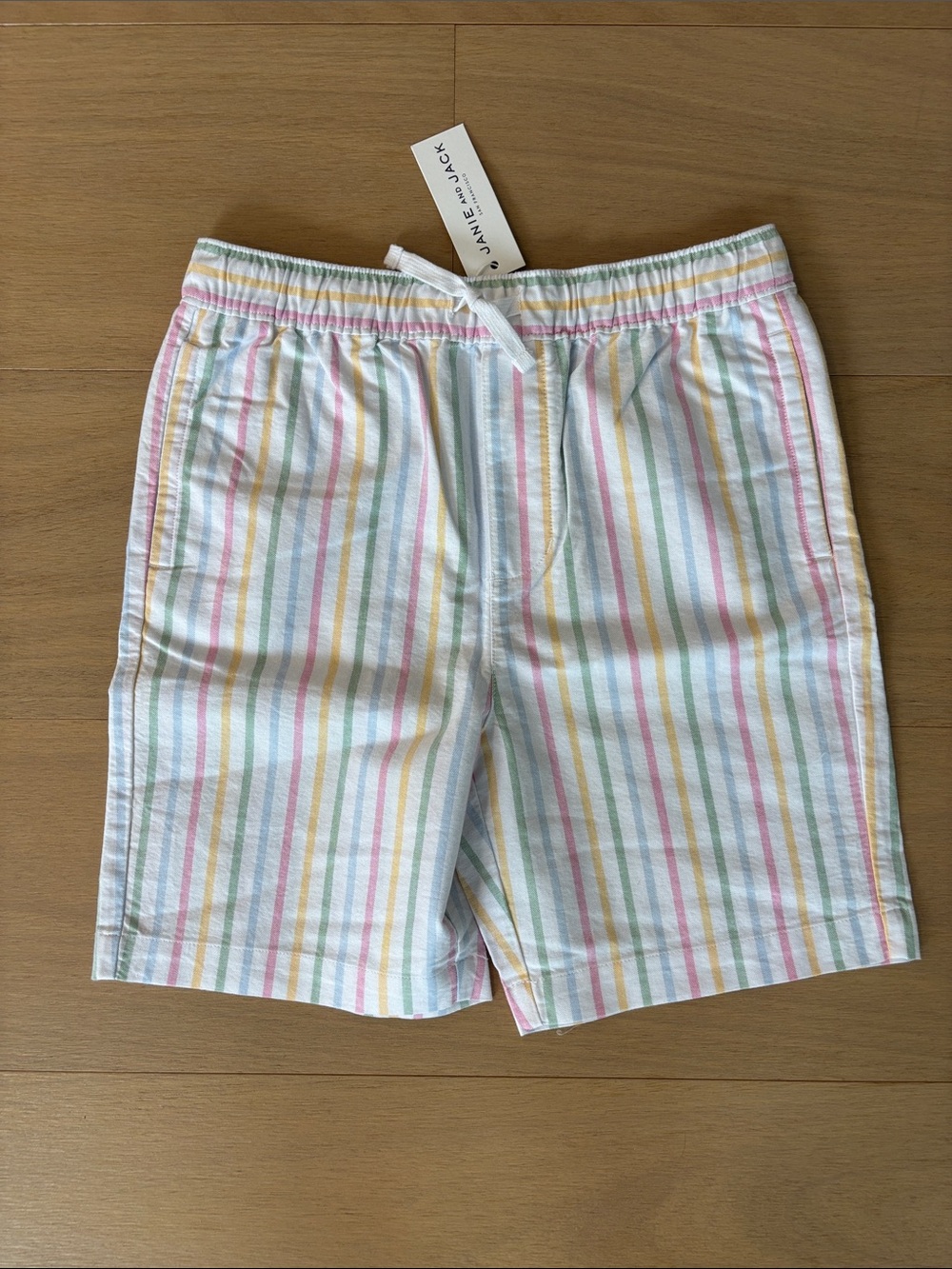 Janie and Jack Pastel Multi-Stripe Cotton Drawstring Shorts